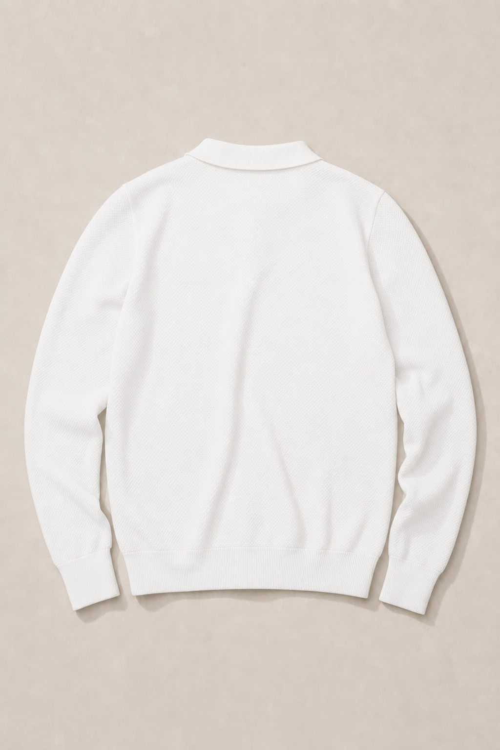 Ischia Casual Polo Shirt in Ivory — back view