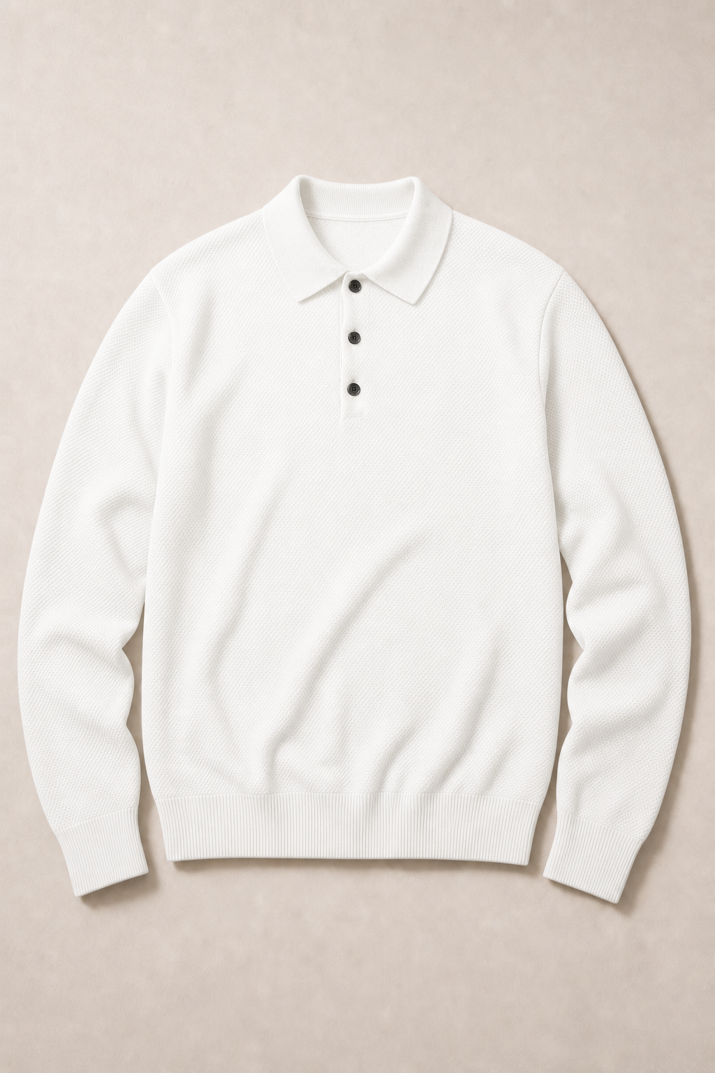 Ischia Casual Polo Shirt in Ivory — front view