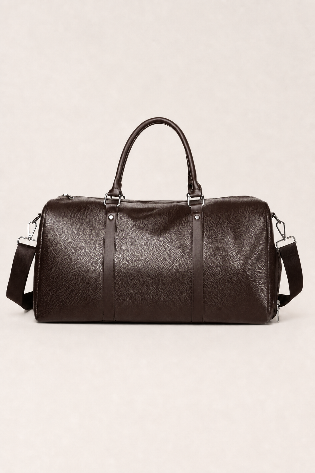 Ischia Leather Duffle Bag in Espresso - front view