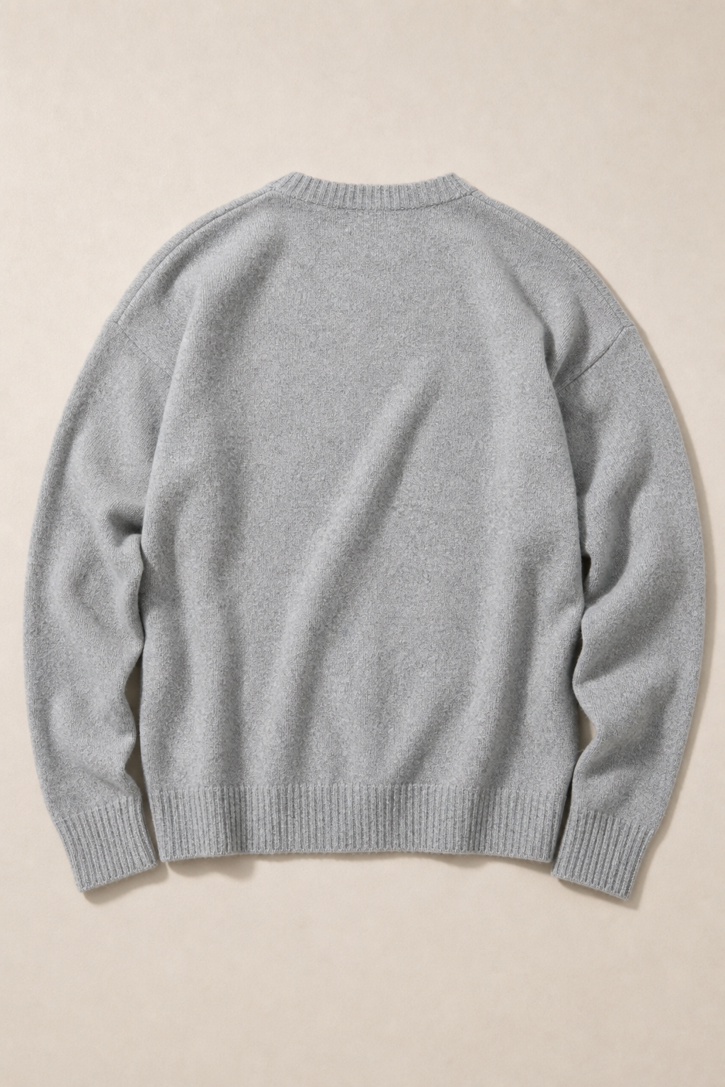Knit Wool Sweater in Grey — back view