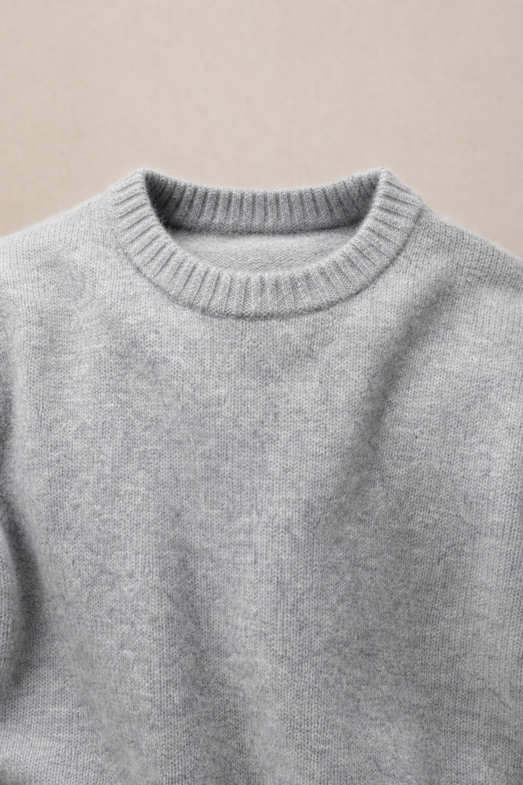 Knit Wool Sweater in Grey — fabric detail