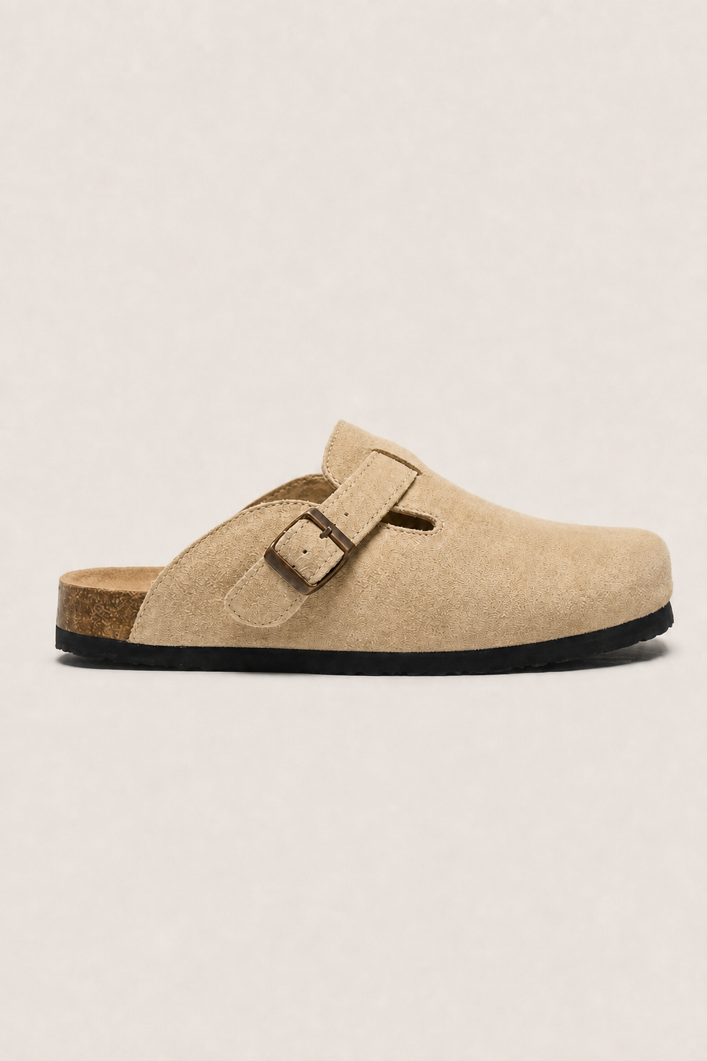 Lerici Suede Clogs in Sand - side view