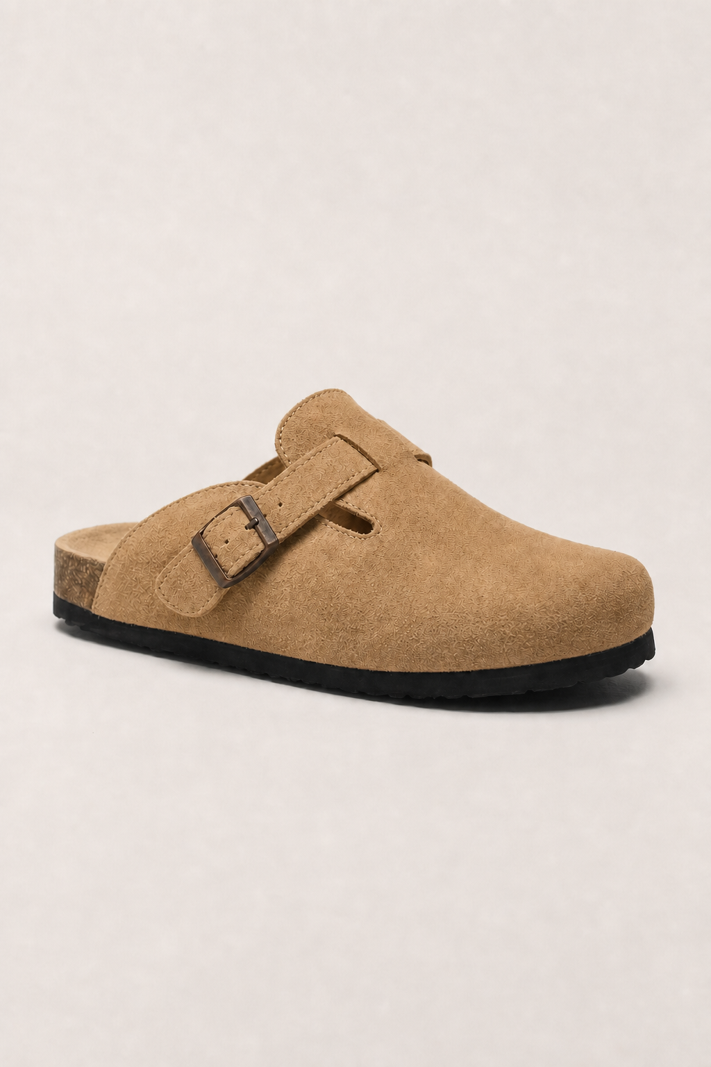 Lerici Suede Clogs in Tan - angle view