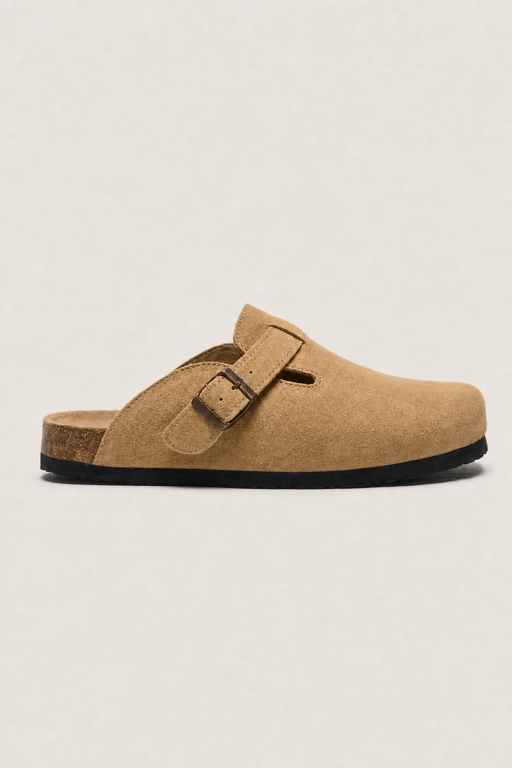 Lerici Suede Clogs in Tan - side view