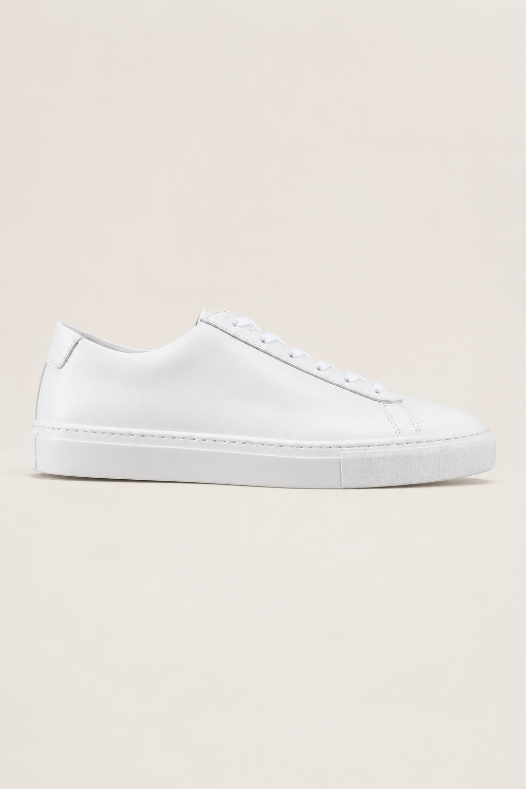Levanzo Leather Sneakers in White - side view