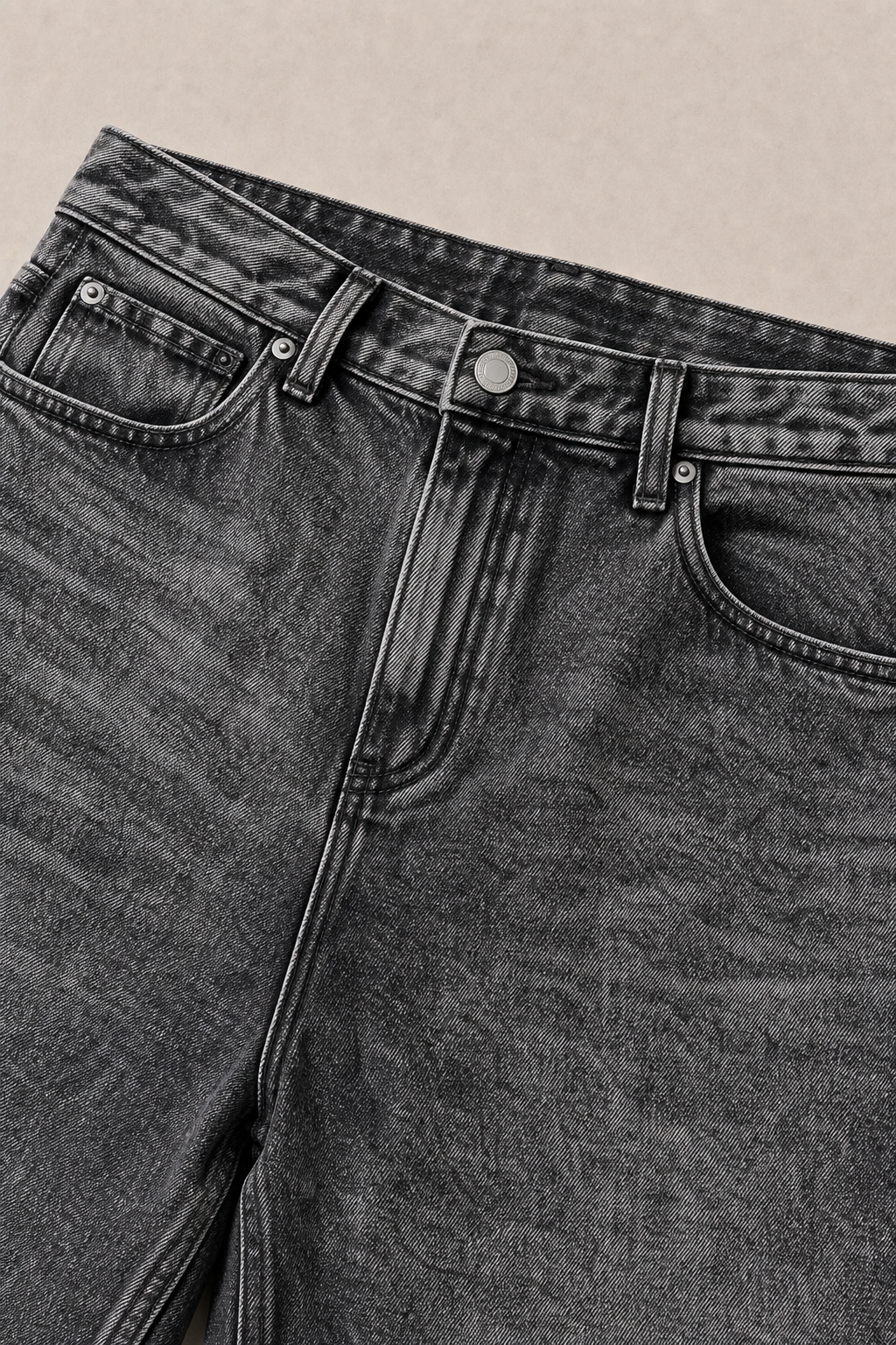 Lucerne Washed Jeans in Charcoal Grey Wash - fabric detail