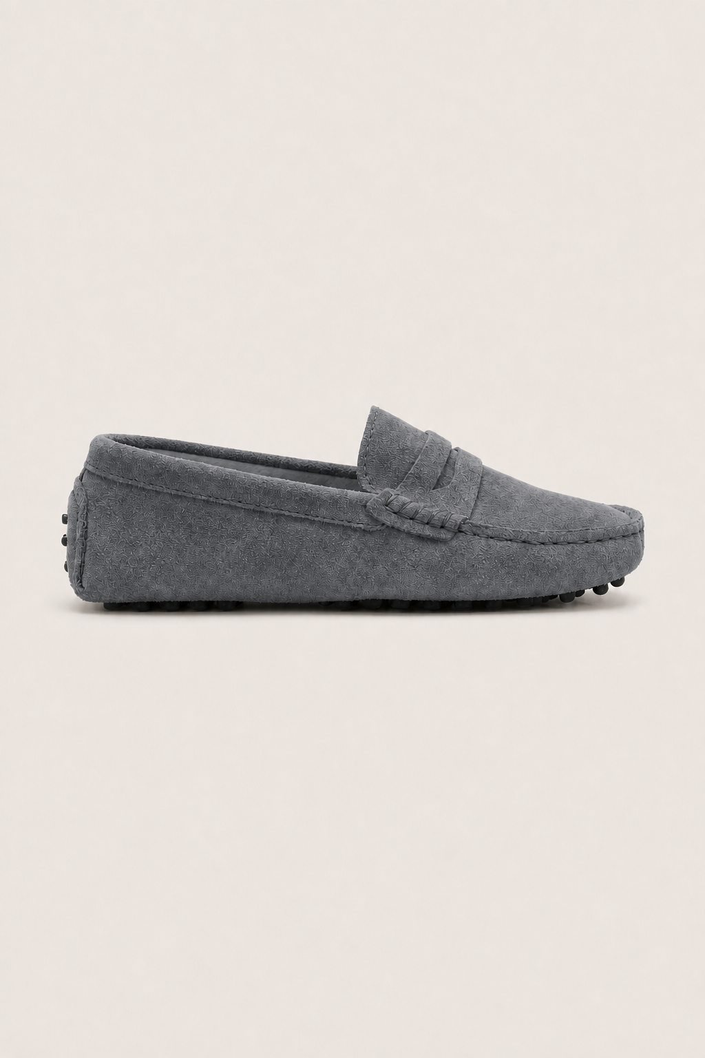 Manarola Suede Driver Loafers in Grey - side view