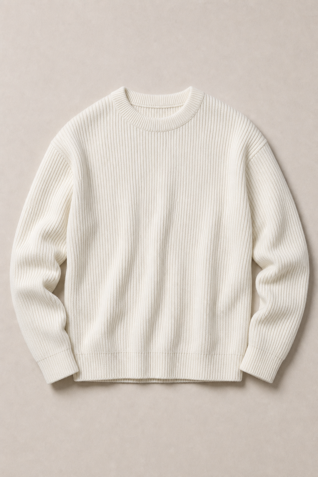 Marbella Ribbed Sweater in Ivory - front view