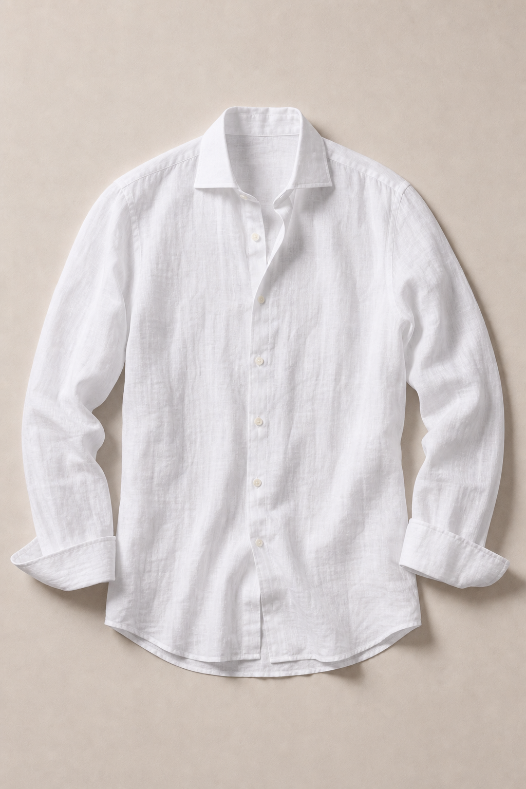 Matera 100% Linen Shirt in White - front view