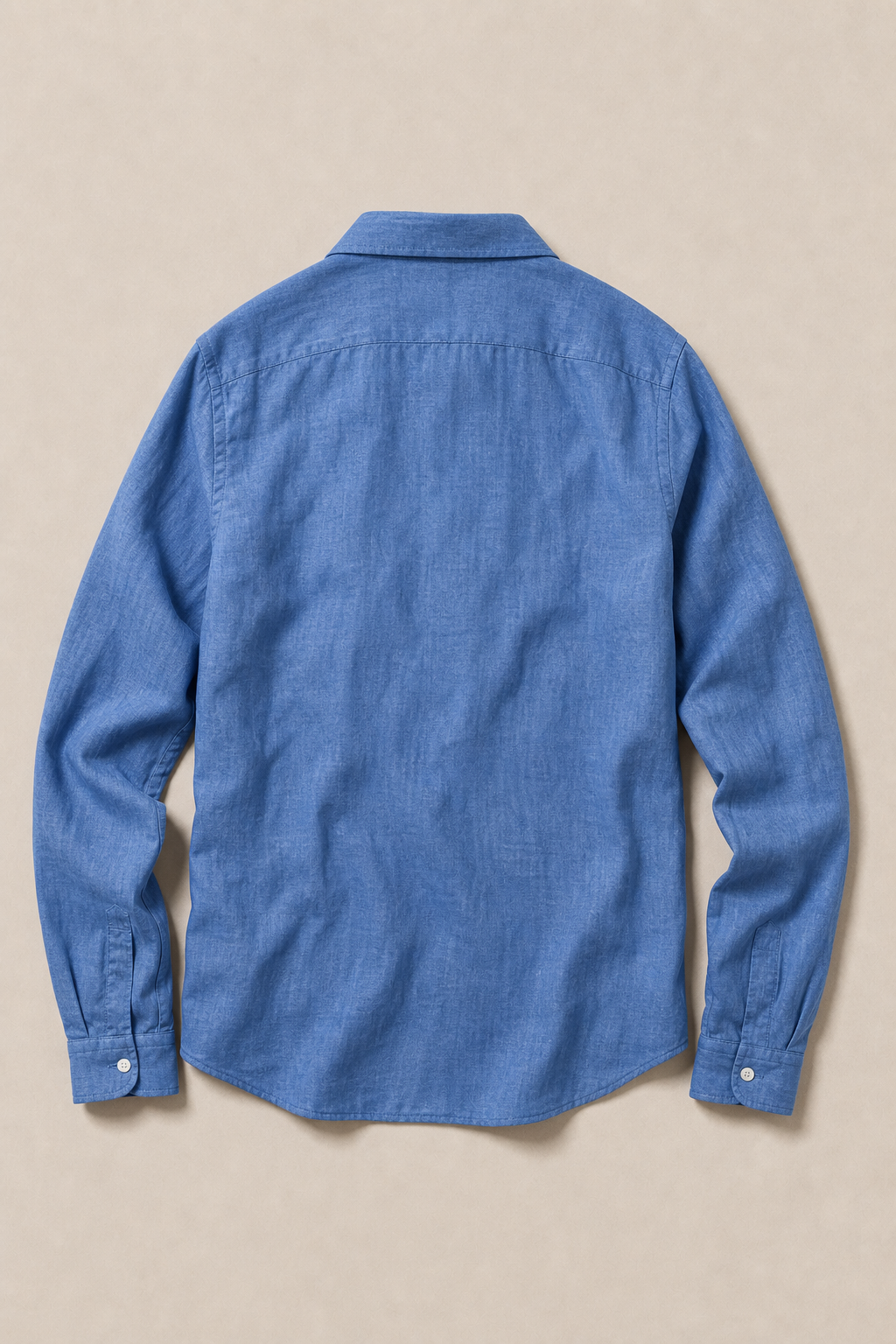 Menaggio 100% Linen Slim-Fit Shirt in French Blue - back view
