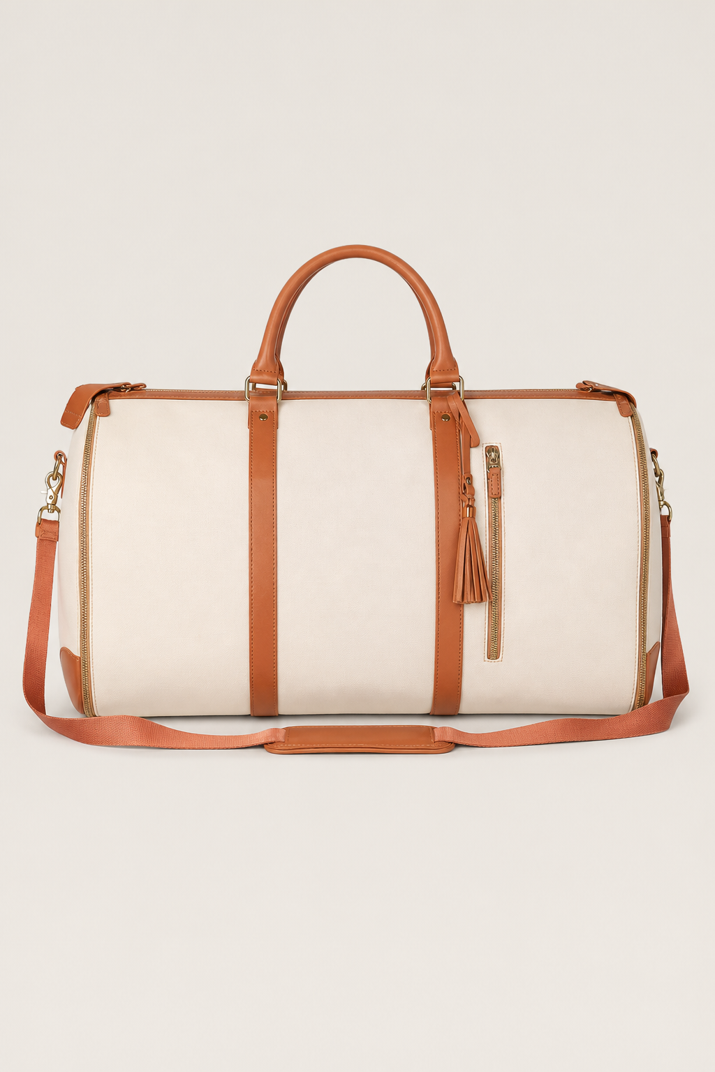 Menorca Weekender Duffle Bag in Cream - front view