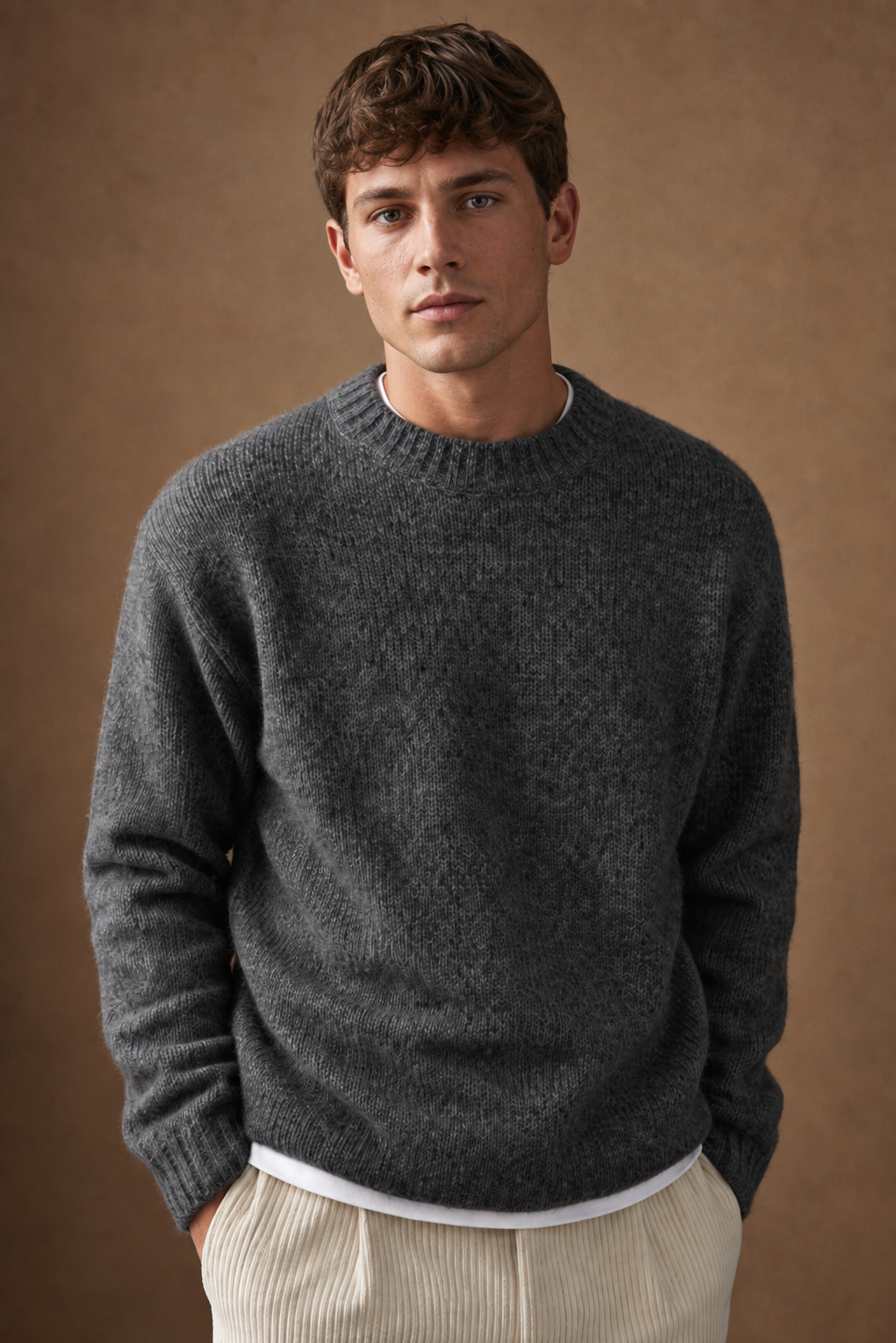 Milano Knit Sweater in Charcoal — lifestyle