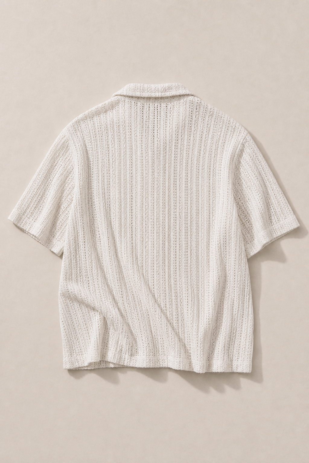 Milos Crochet Shirt in Cream - back view