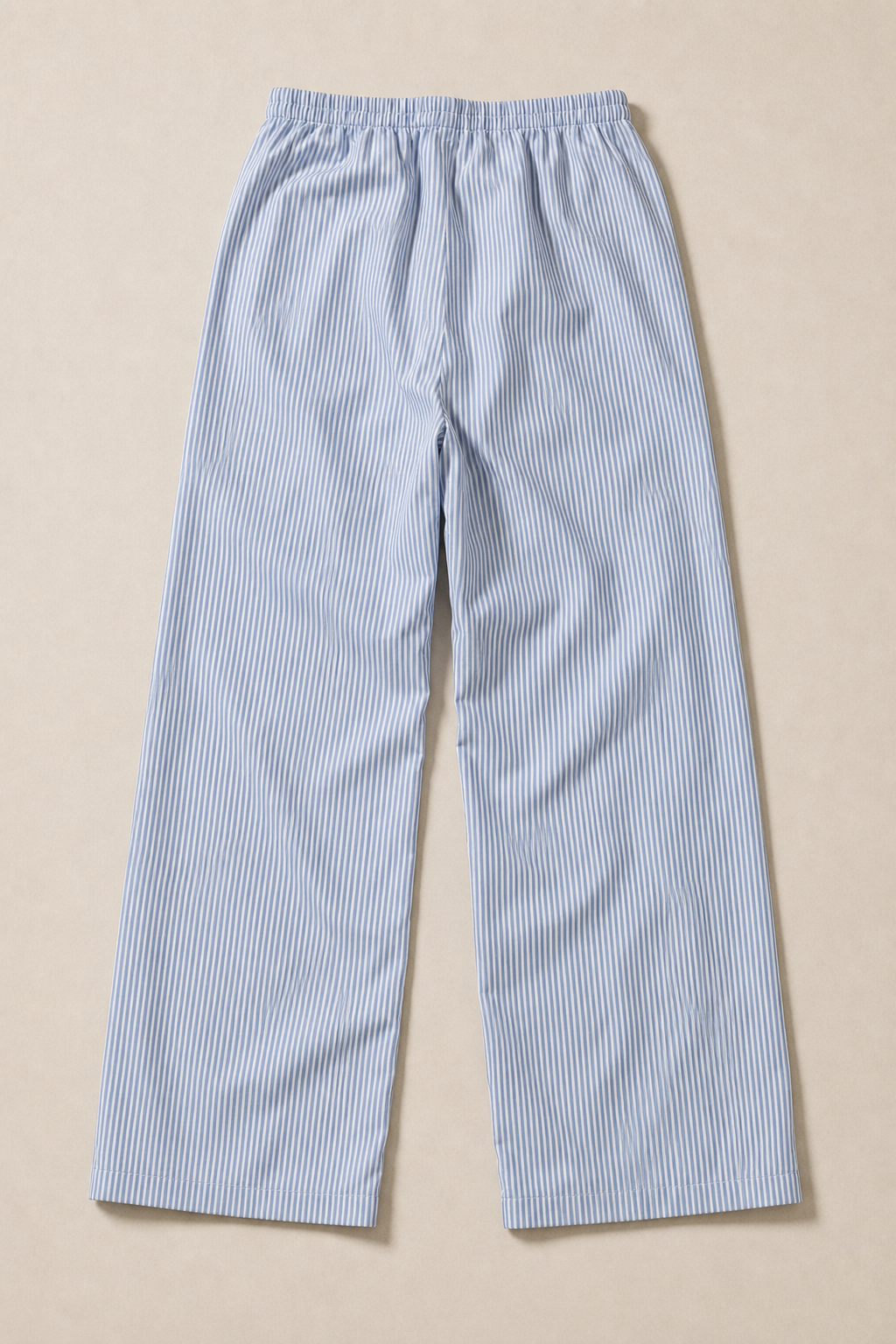 Mincio Striped Cotton Trousers in Blue with White Stripes - back view