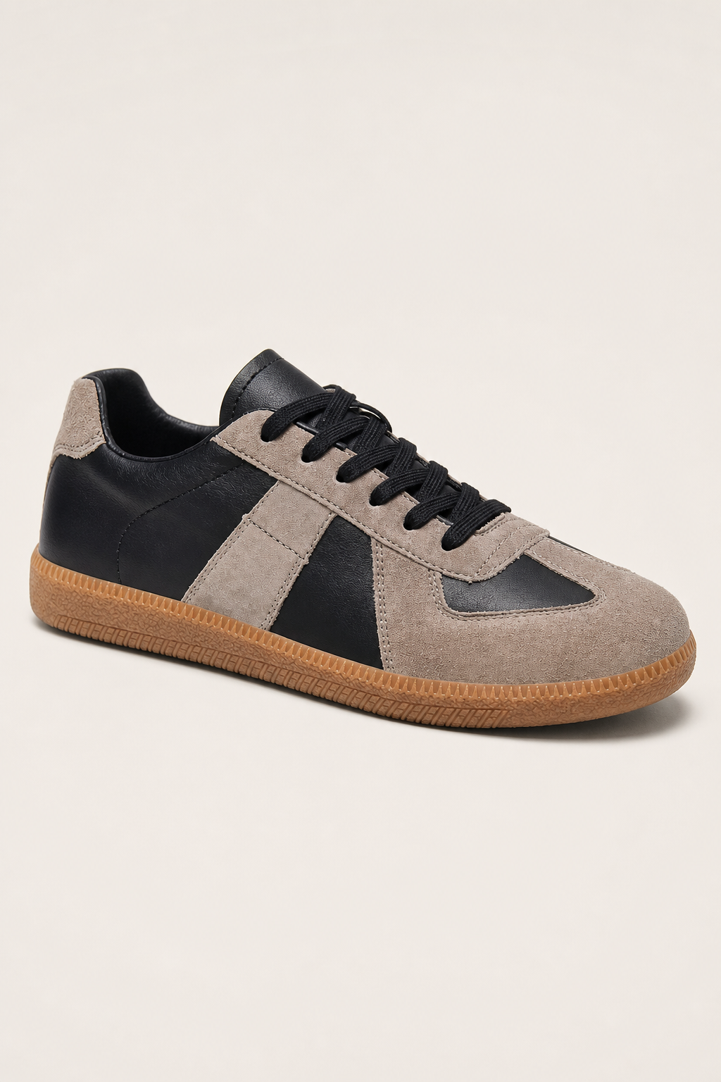 Nomade Leather Sneakers in Taupe - angle view