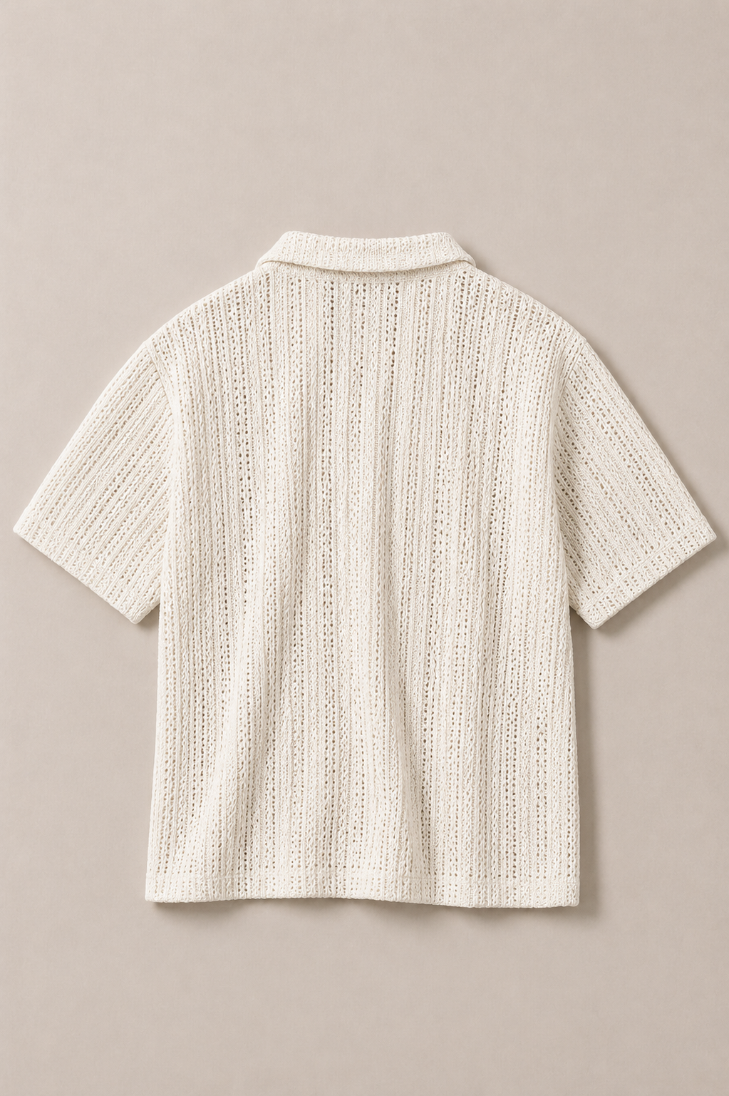Panarea Knitted Shirt in Cream - back view