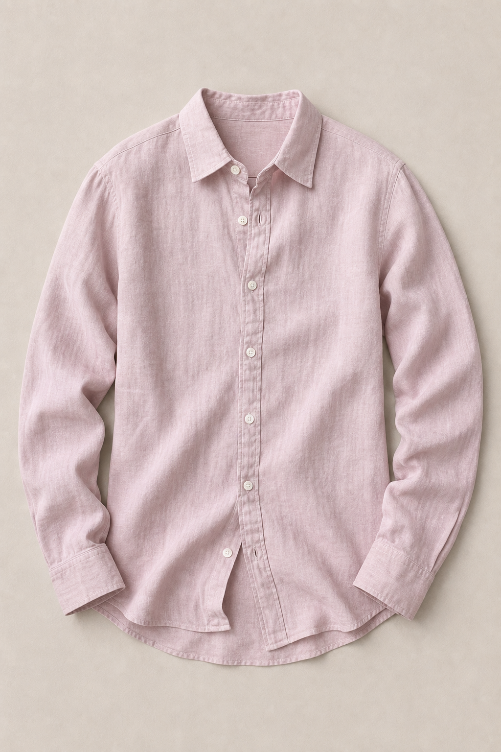 Paros Linen Shirt in Dusty Pink - front view