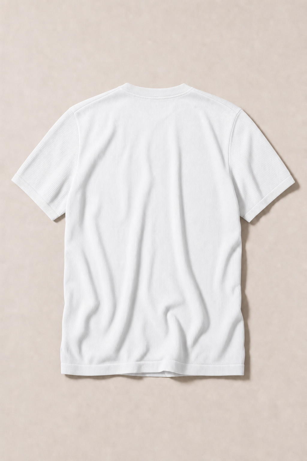 Procida Ribbed T-Shirt in White — back view