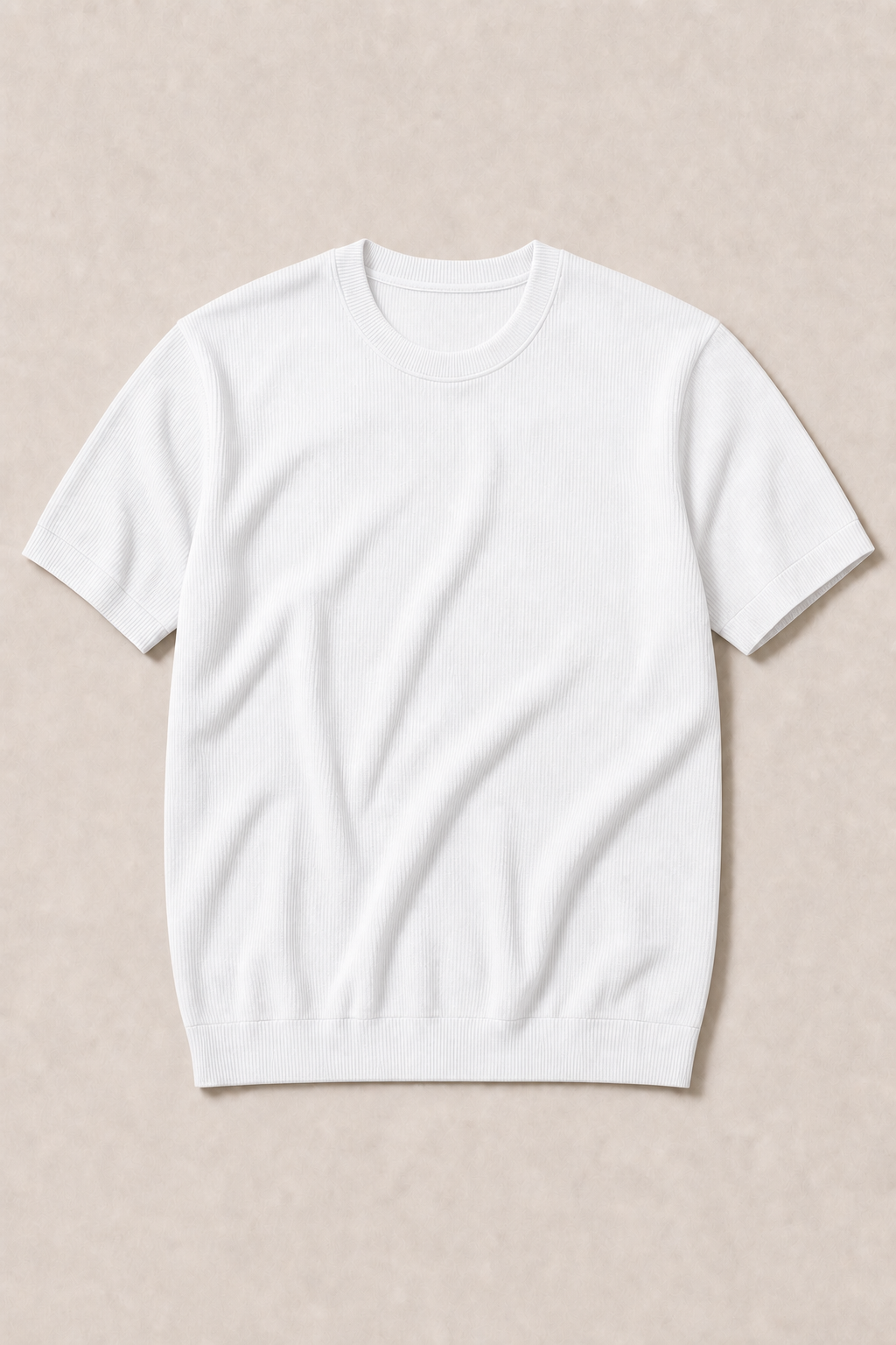 Procida Ribbed T-Shirt in White — front view