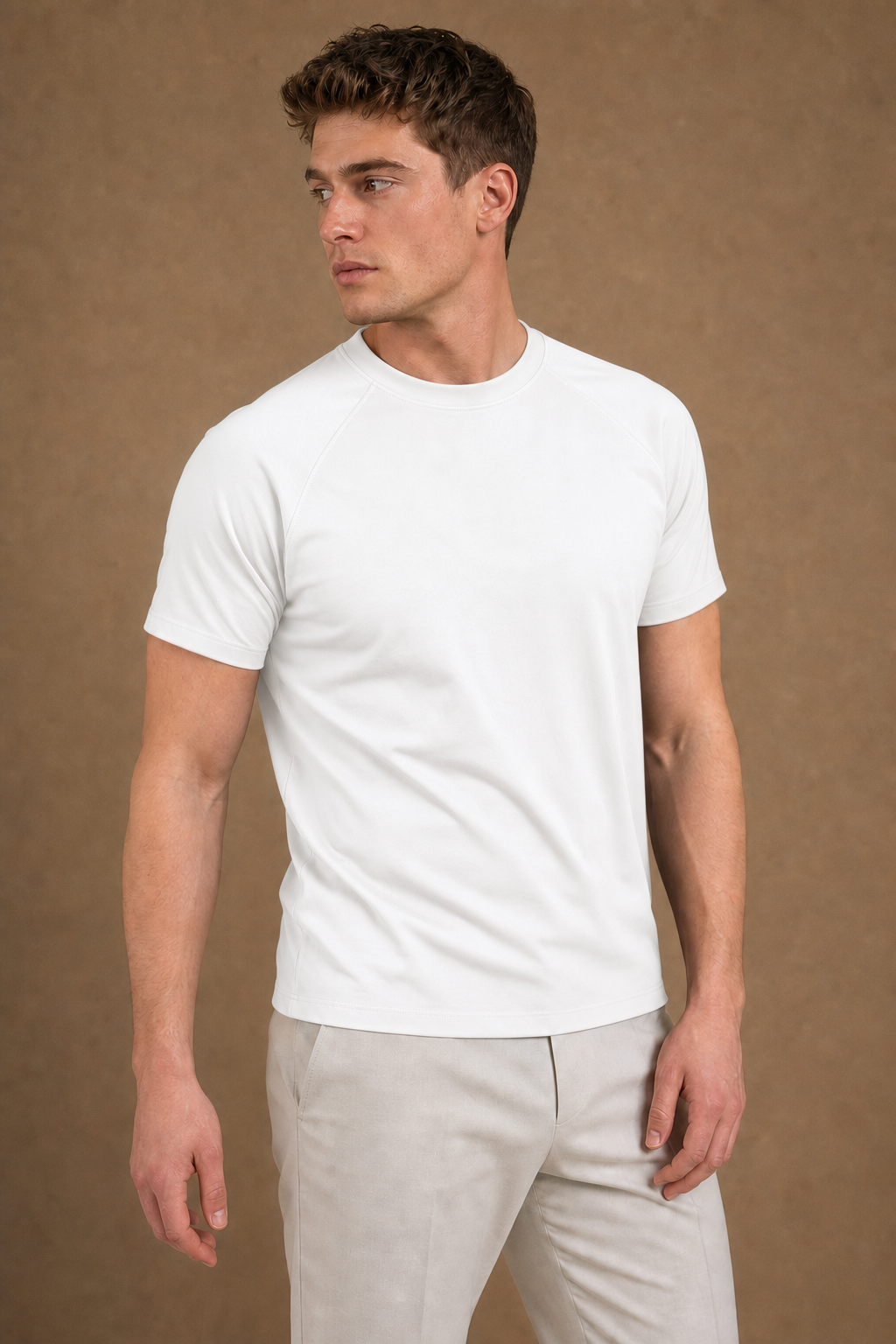 Procida Slim-Fit T-Shirt in White on model — alternate pose