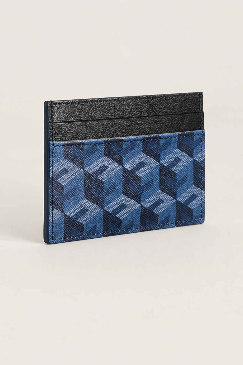 Ravello Cube Card Holder in Blue - angle view
