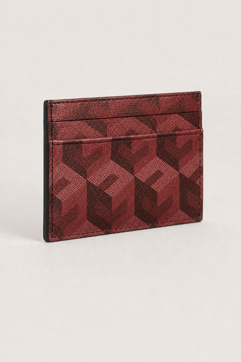 Ravello Cube Card Holder in Burgundy - angle view