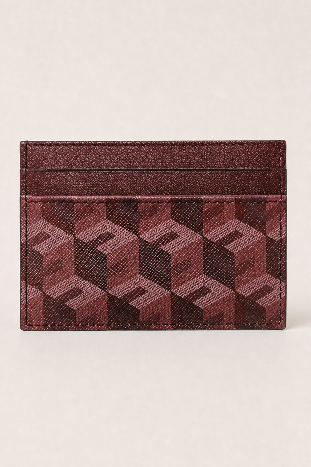 Ravello Cube Card Holder in Burgundy - front view