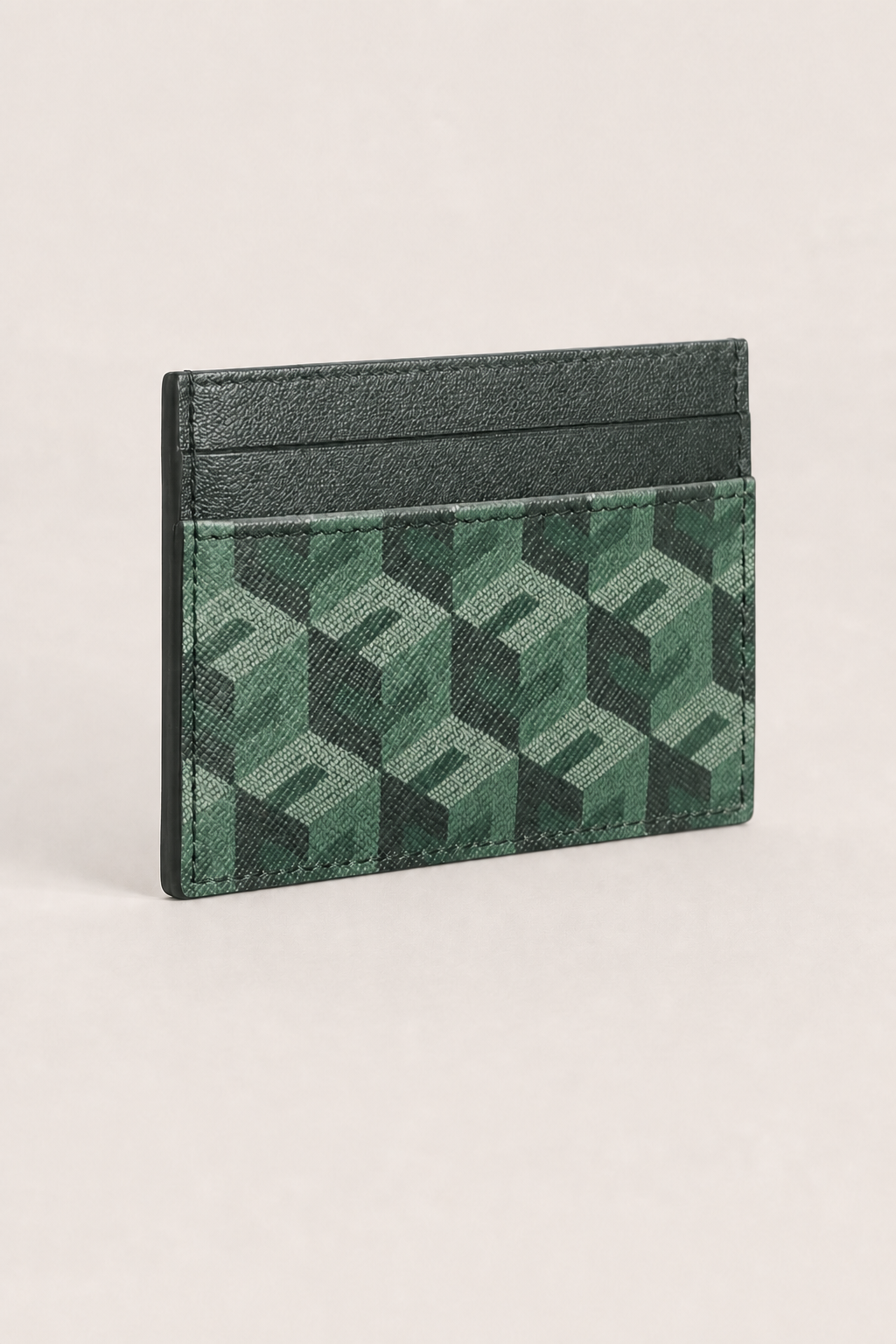 Ravello Cube Card Holder in Green - angle view
