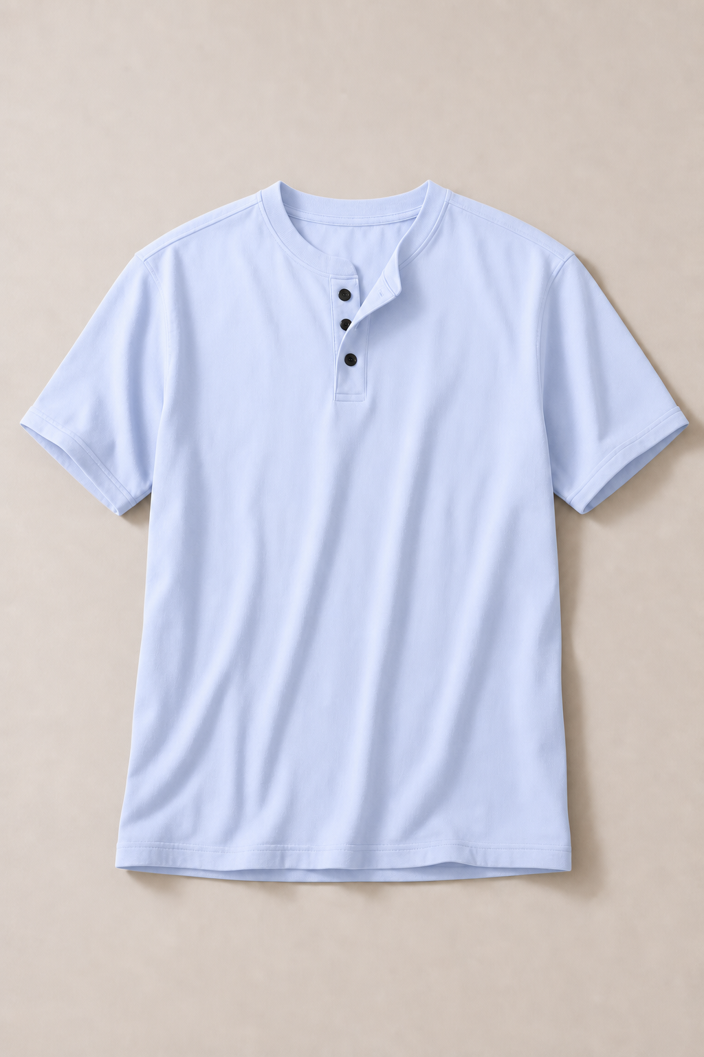 Renzo Henley T-Shirt in Powder Blue — front view