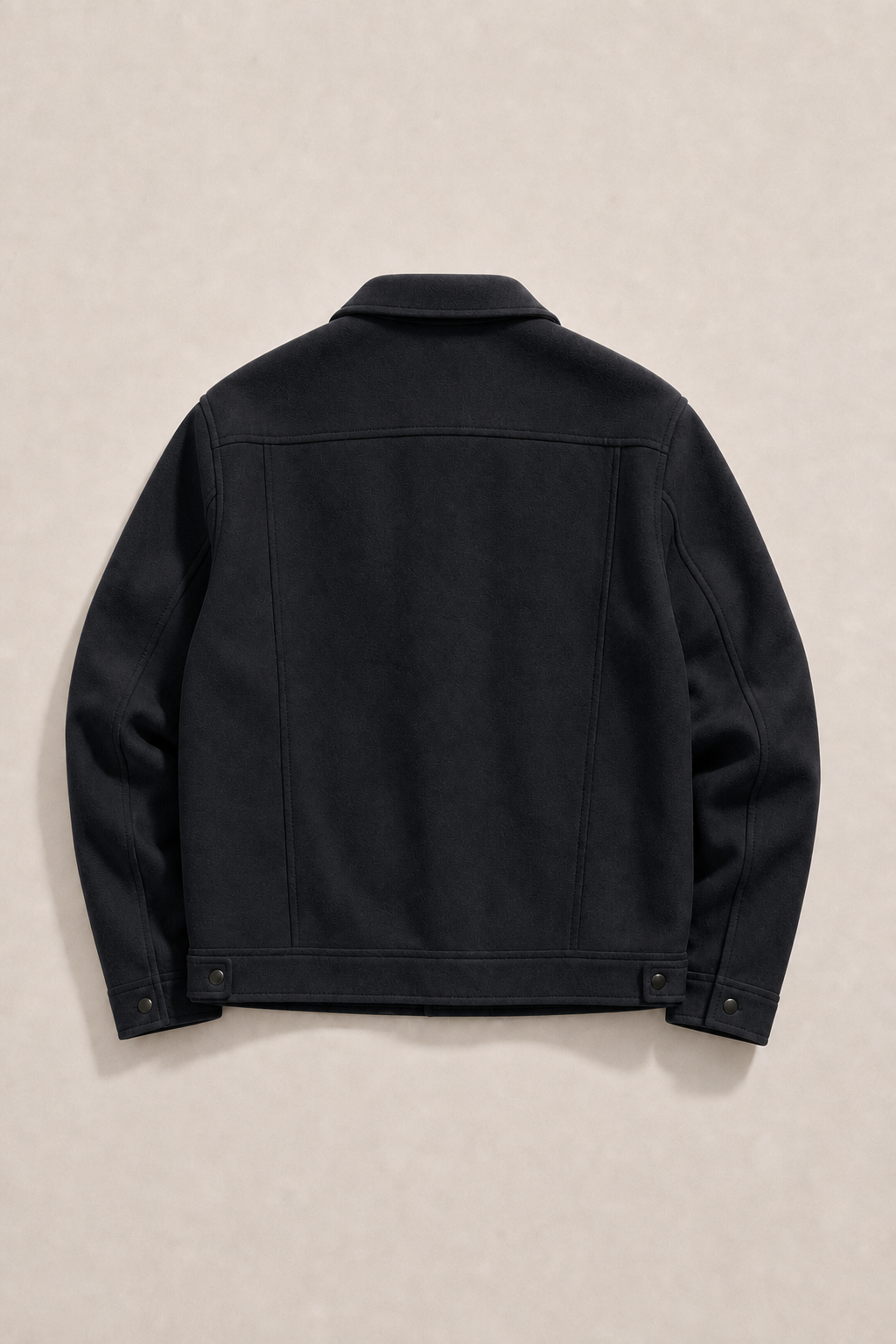 Riva Wool Overshirt in Black — back view