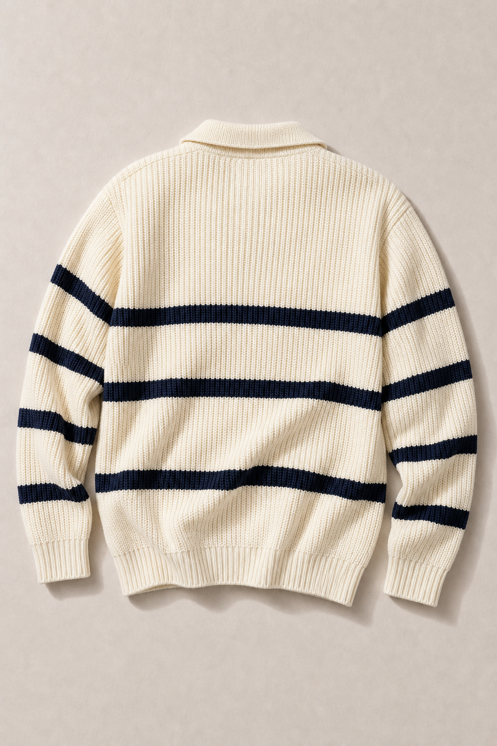 Saint-Tropez Quarter Zip Sweater in Cream - back view