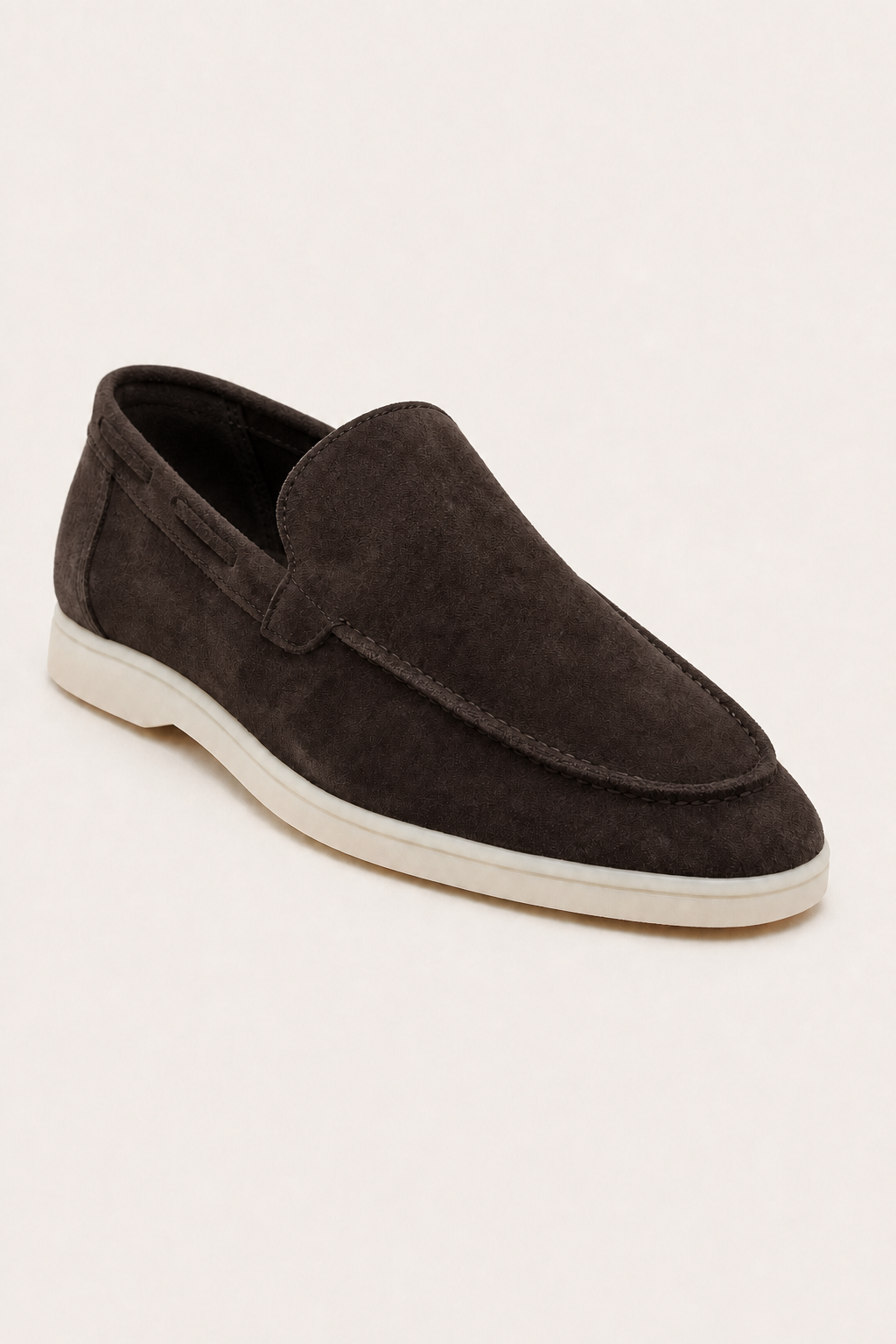 Salerno Suede Loafers in Chocolate - angle view