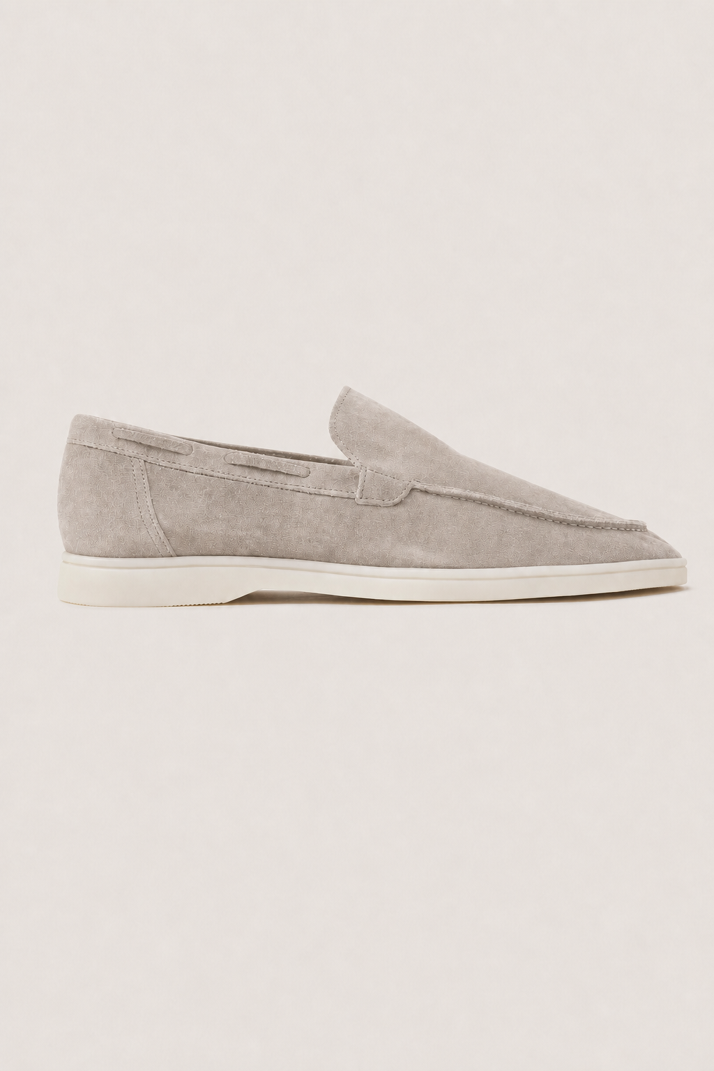 Salerno Suede Loafers in Stone - side view