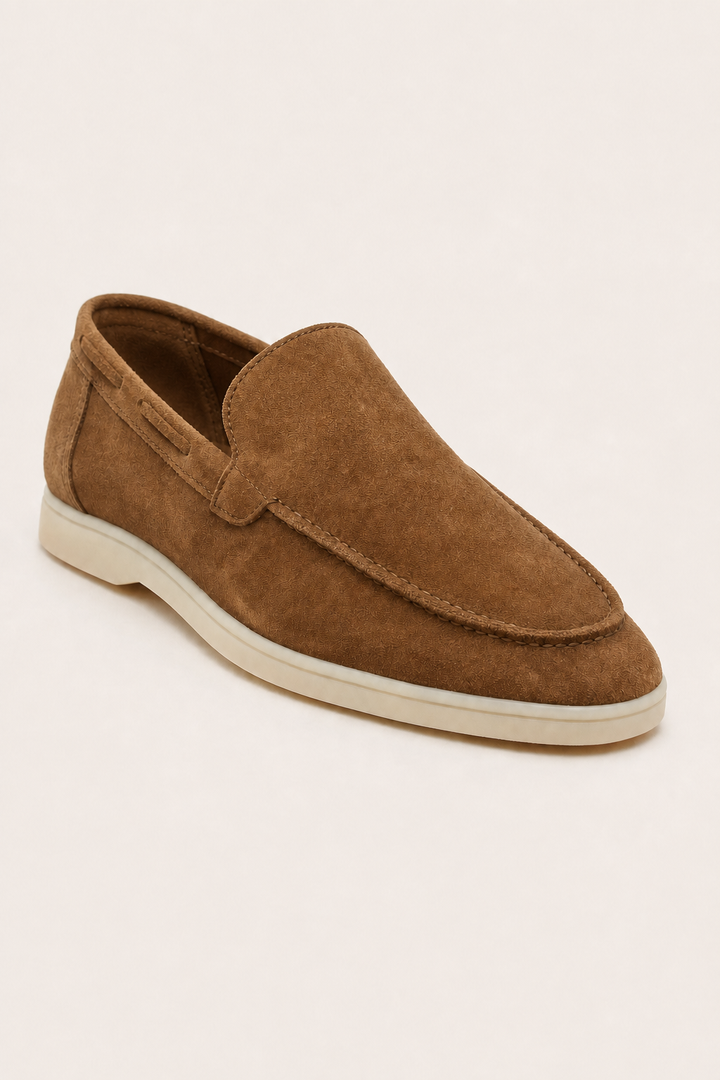 Salerno Suede Loafers in Tan - angle view