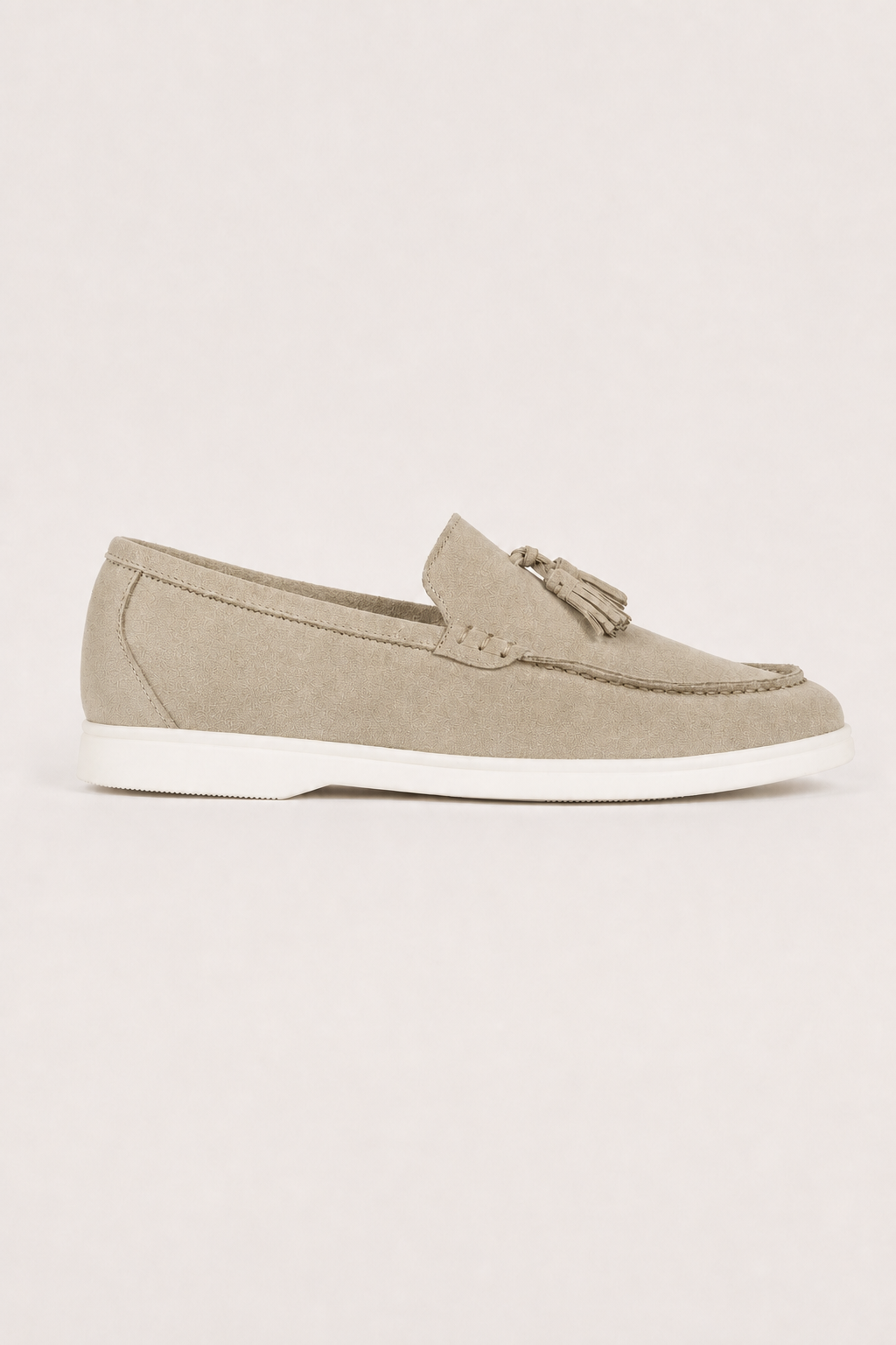 Salerno Suede Tassel Loafers in Sand - side view