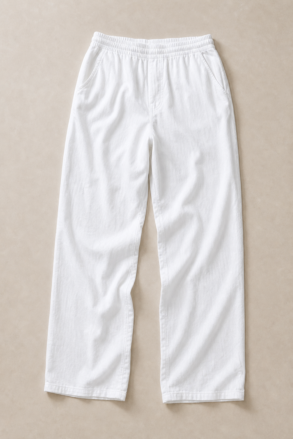 Sardegna Linen Trousers in White - front view