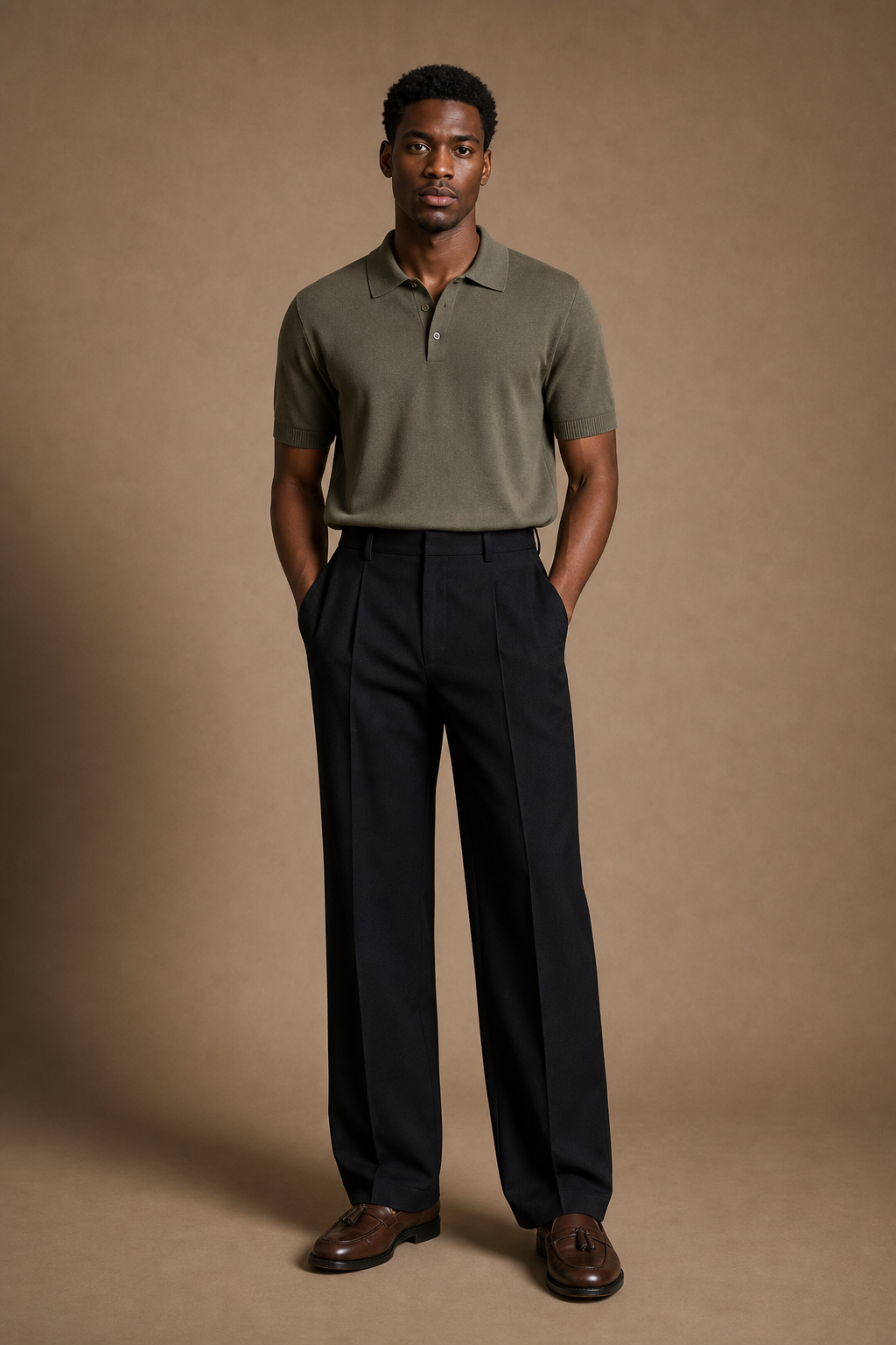 Siena Trousers in Black on model - front pose