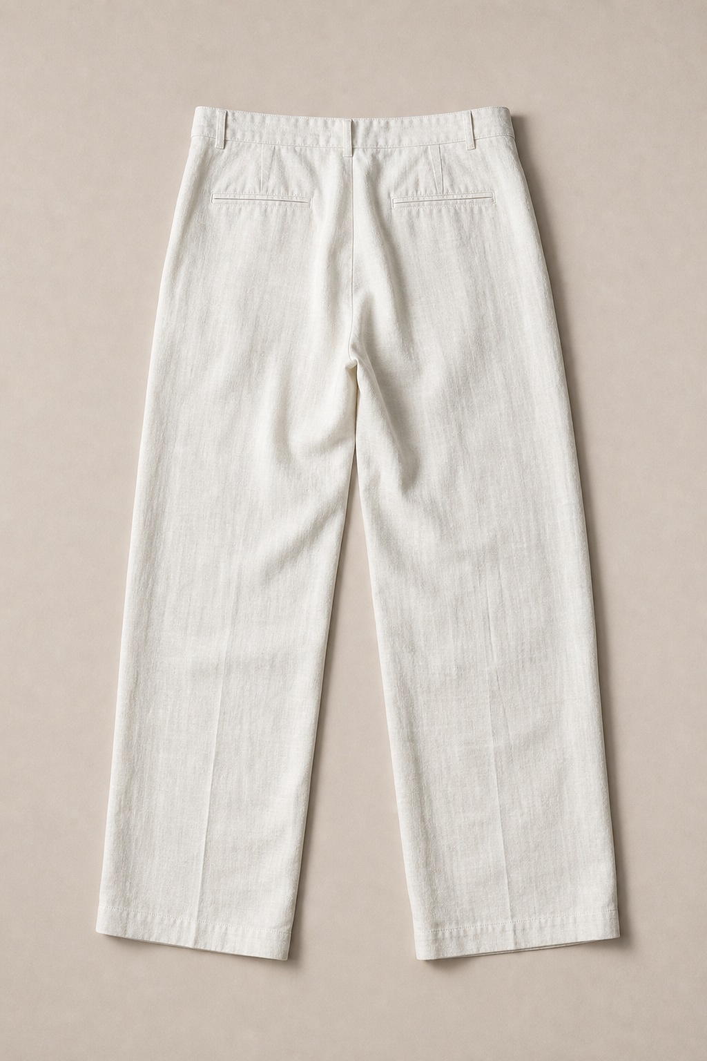 Soave Linen Trousers in Cream - back view