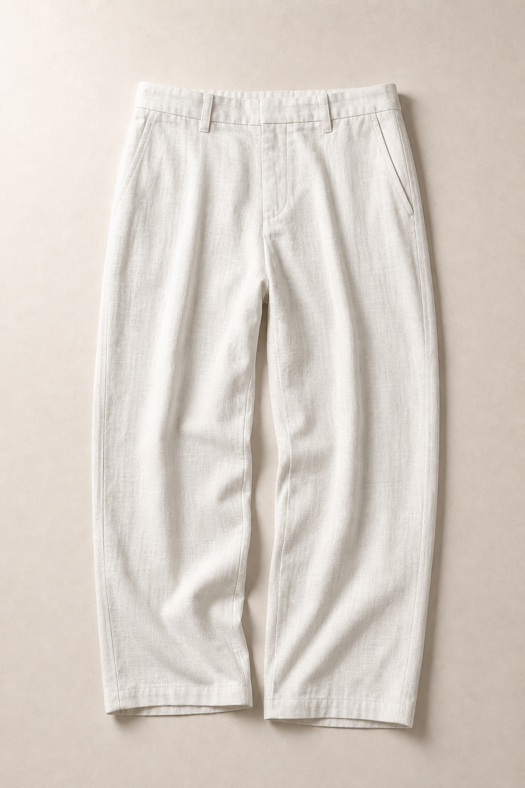 Soave Linen Trousers in Cream - front view