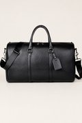 Sorrento Leather Duffle Bag in Black - front view