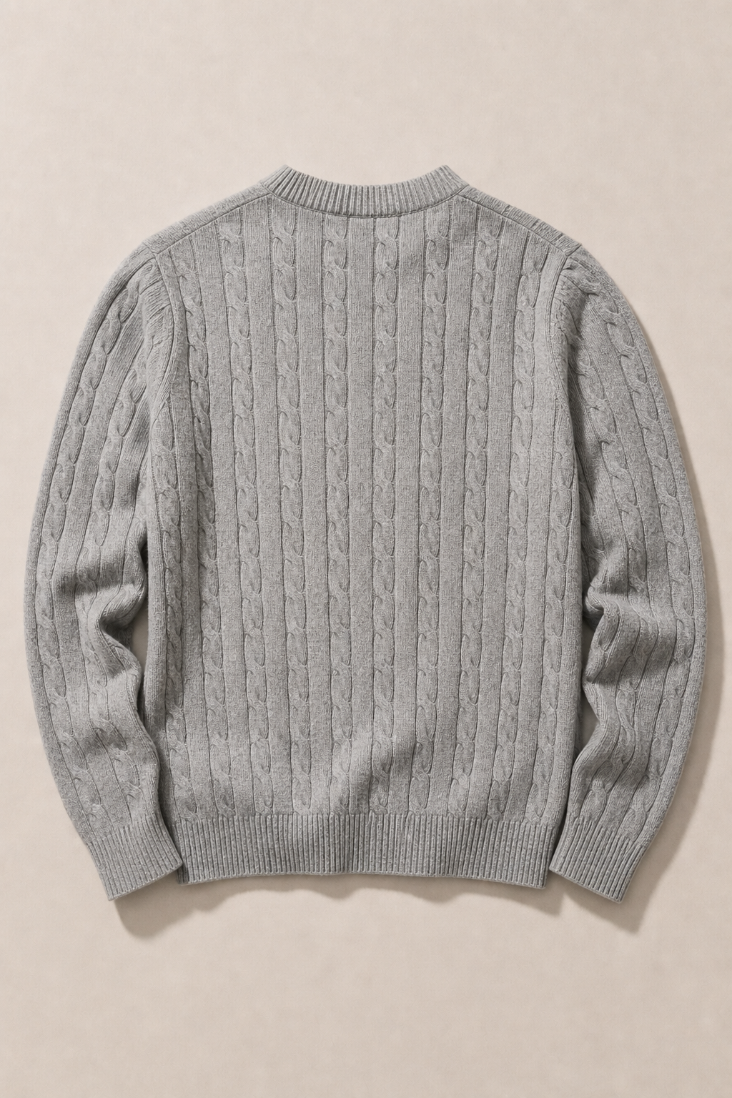 Sorrento Cable Sweater in Grey - back view
