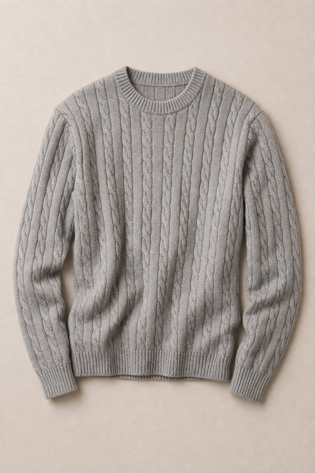 Sorrento Cable Sweater in Grey - front view