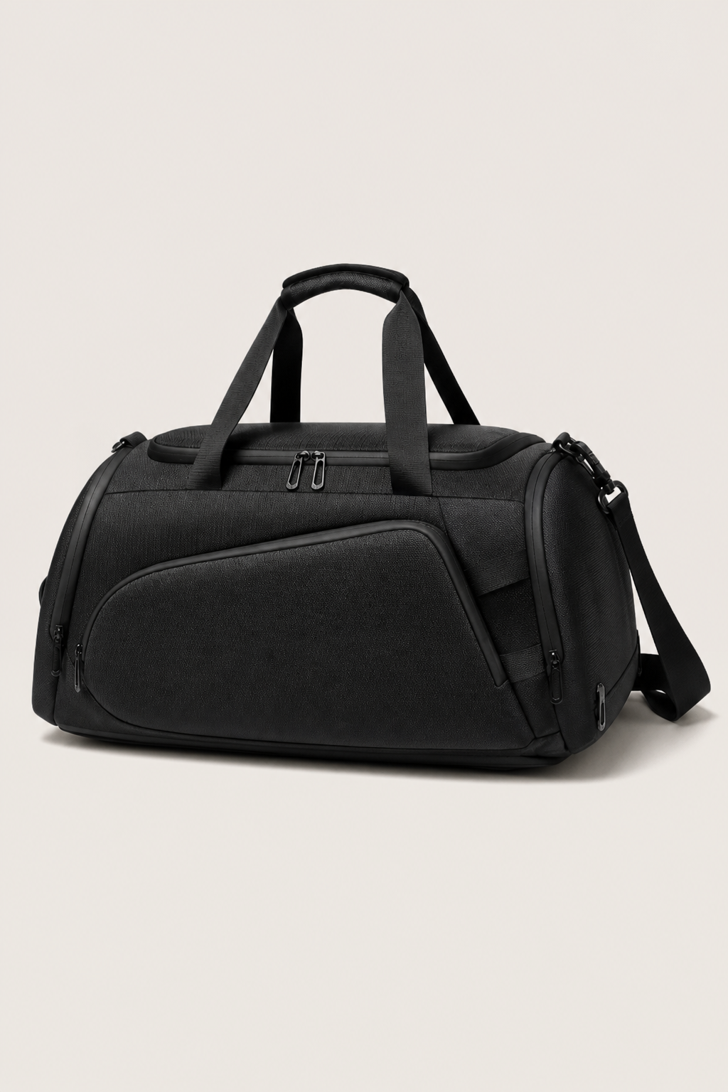 Taormina Travel Duffle Bag in Black - angle view