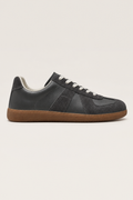 Tarifa Leather Sneakers in Charcoal - side view
