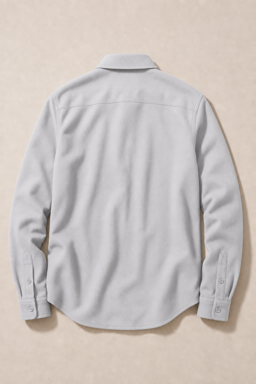 The Adige Overshirt in Light Grey — back view