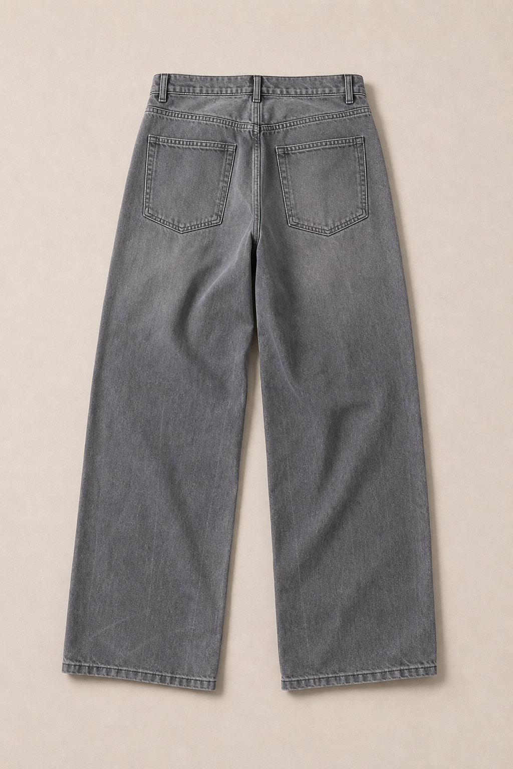 Torino Loose-Fit Jeans in Light Grey Wash - back view