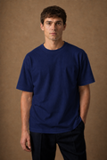 Varenna Relaxed-Fit T-Shirt in Navy on model — front pose