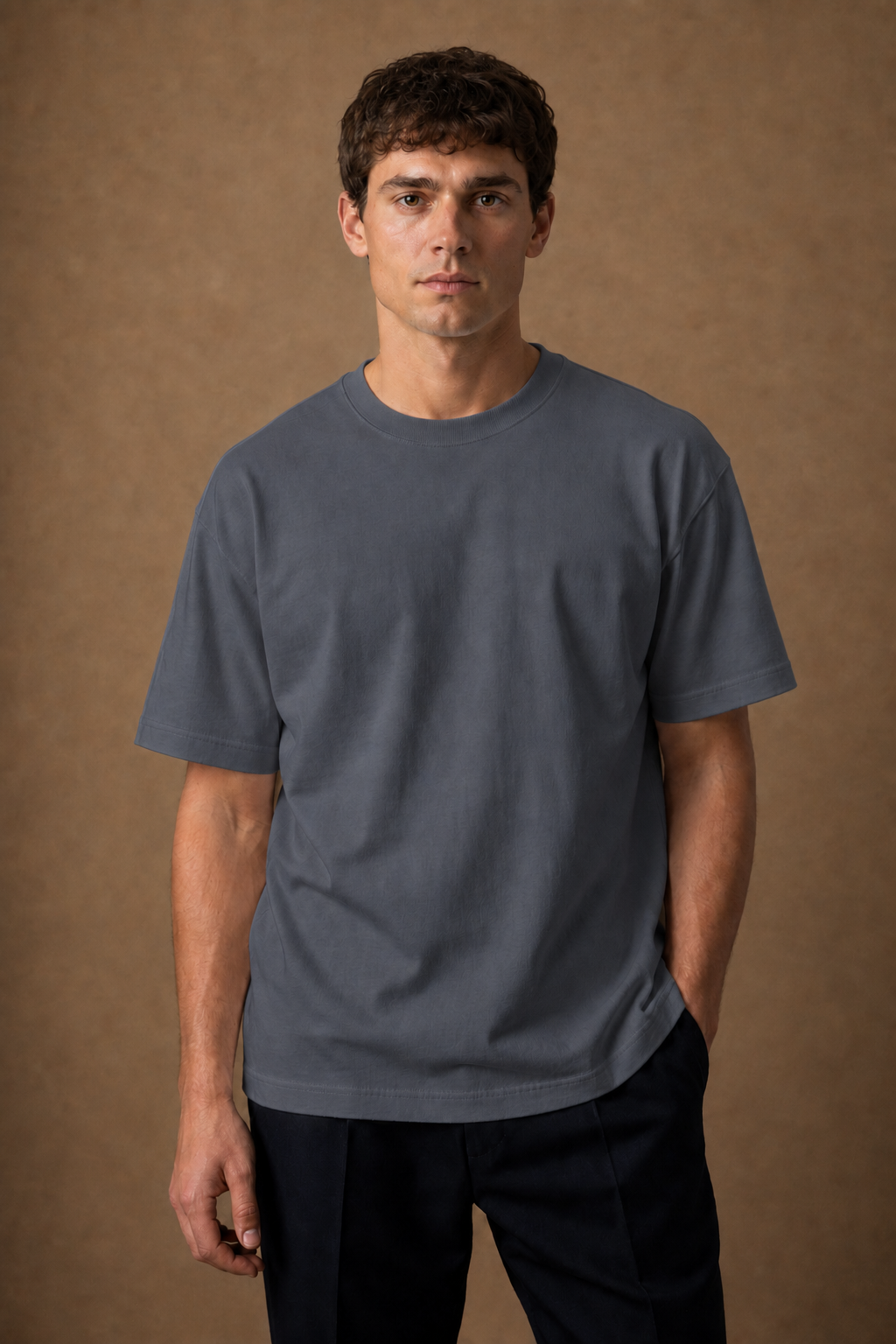 Varenna Relaxed-Fit T-Shirt in Slate on model — front pose