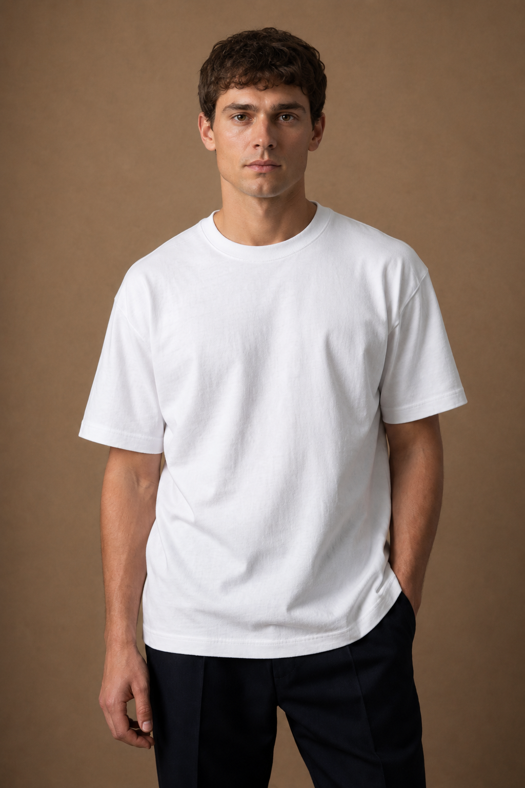 Varenna Relaxed-Fit T-Shirt in White on model — front pose