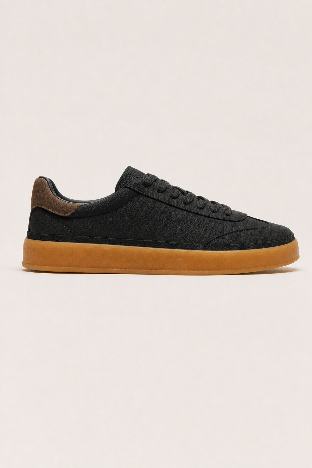 Vela Leather Sneakers in Black - side view